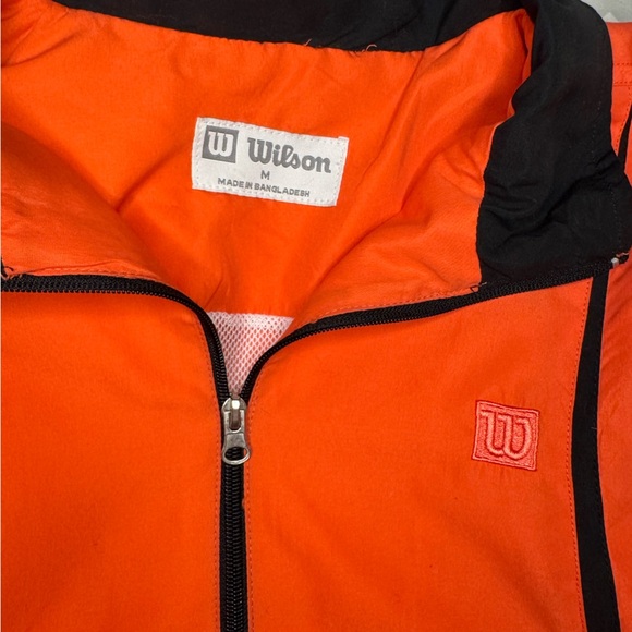 Vintage style Wilson Women's Orangey-Red and White Jacket - Picture 2 of 6